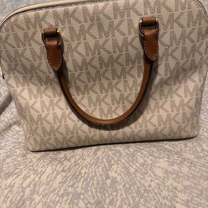 Michael Kors Cream and Tan Satchel